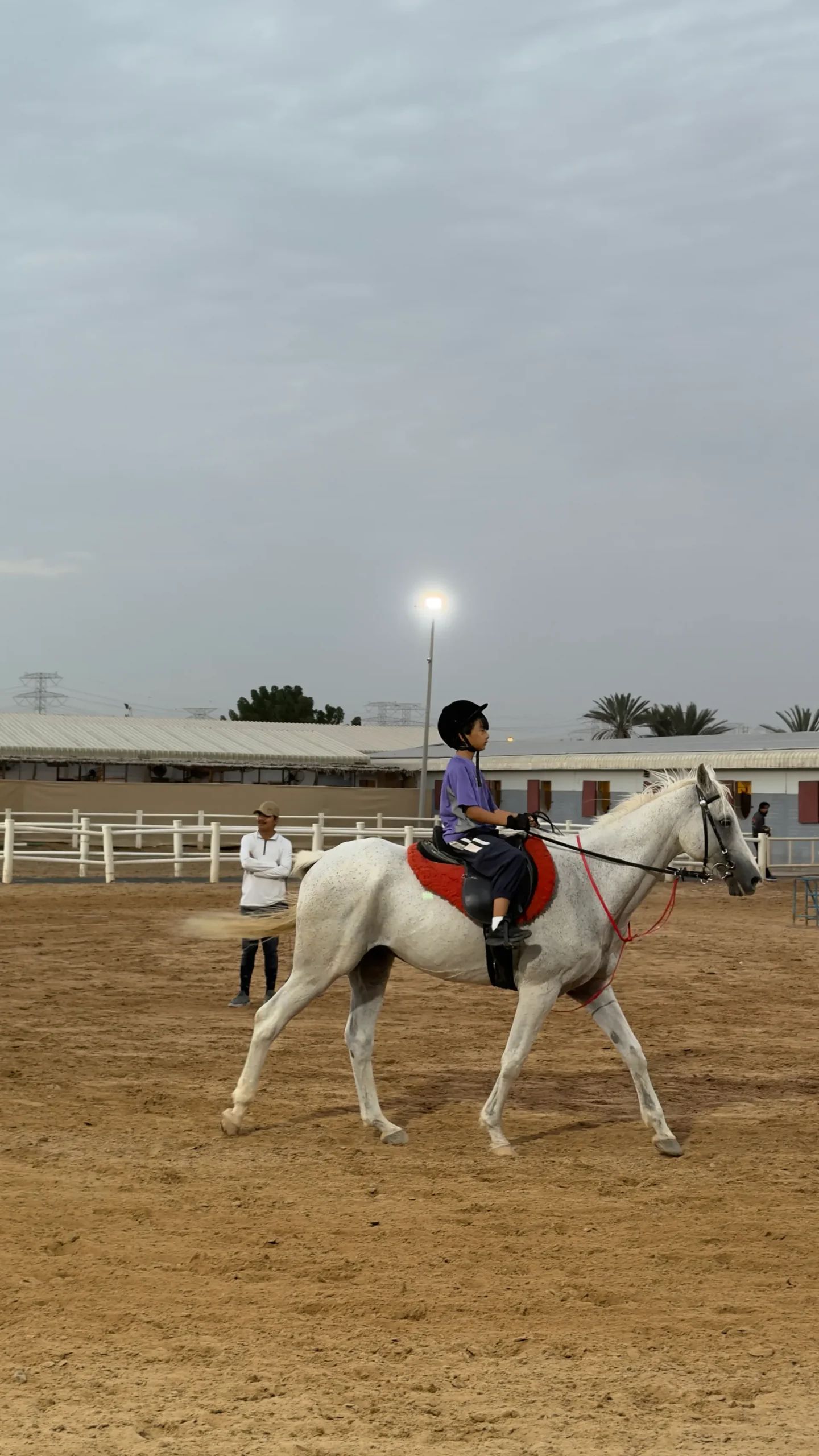 Riding in the arena